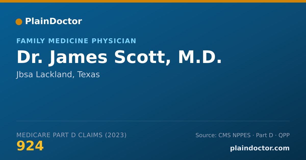 Shareable card for James Scott, M.D. - Family Medicine Physician, Jbsa Lackland, TX