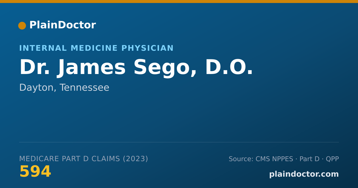 Shareable card for James Sego, D.O. - Internal Medicine Physician, Dayton, TN