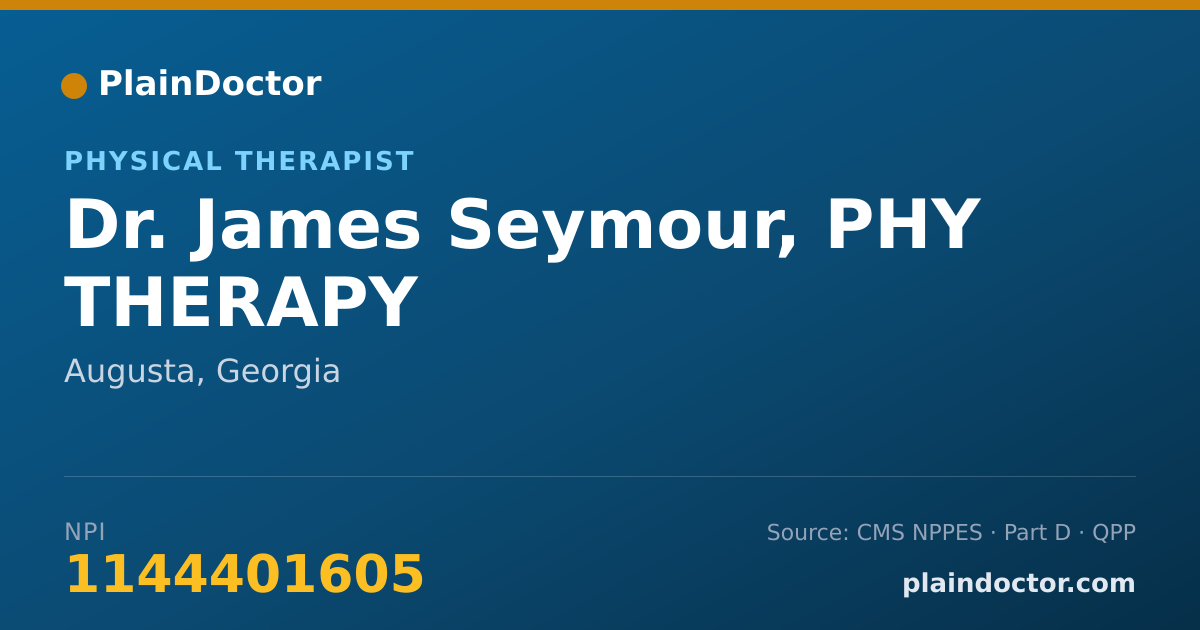 Shareable card for James Seymour, PHY THERAPY - Physical Therapist, Augusta, GA
