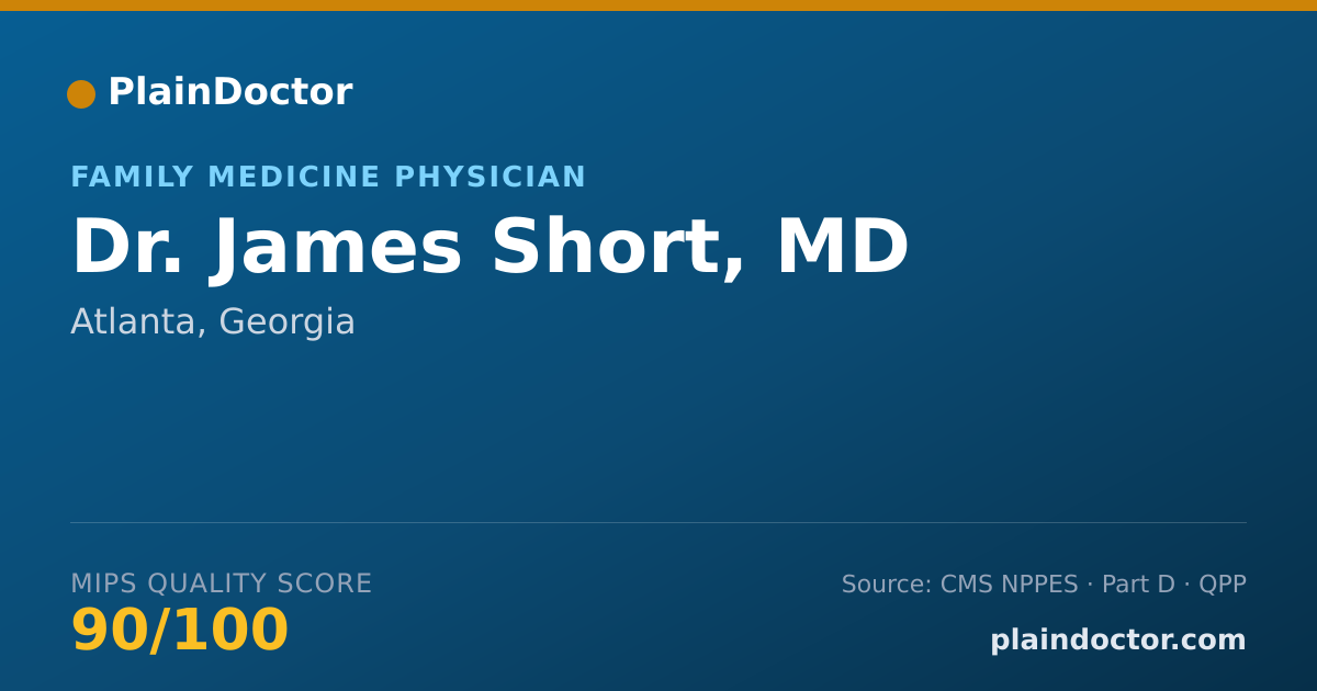 Shareable card for James Short, MD - Family Medicine Physician, Atlanta, GA