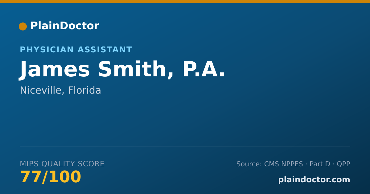 Shareable card for James Smith, P.A. - Physician Assistant, Niceville, FL