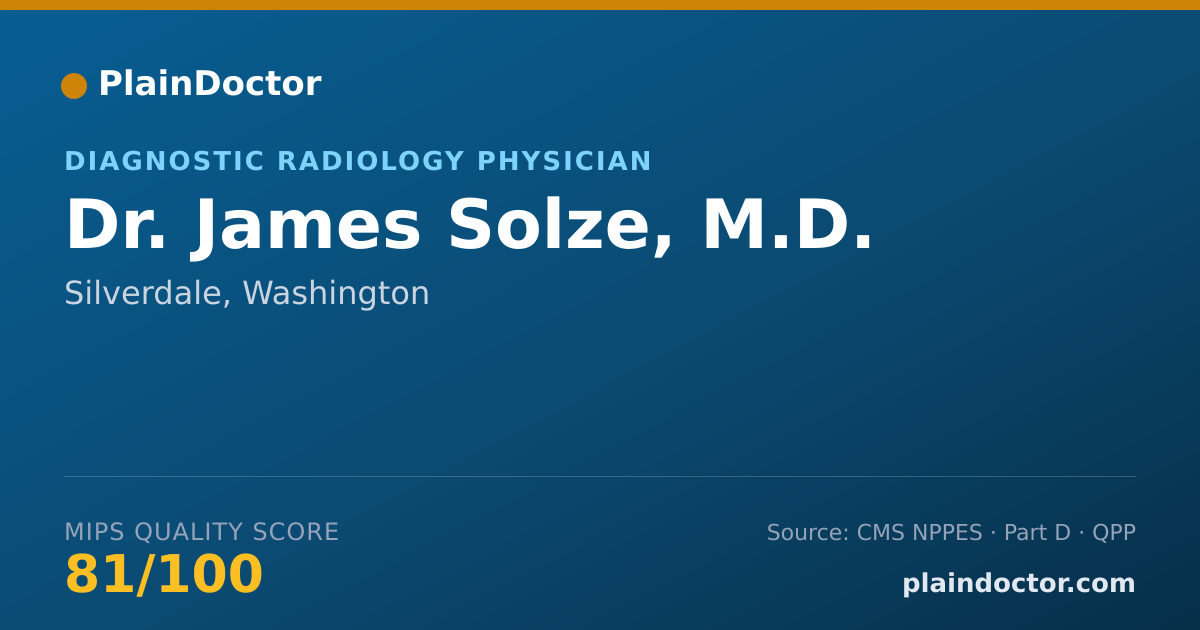 Shareable card for James Solze, M.D. - Diagnostic Radiology Physician, Silverdale, WA