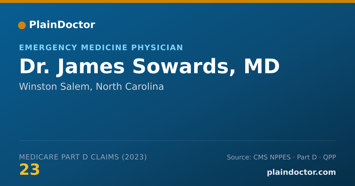 Shareable card for James Sowards, MD - Emergency Medicine Physician, Winston Salem, NC