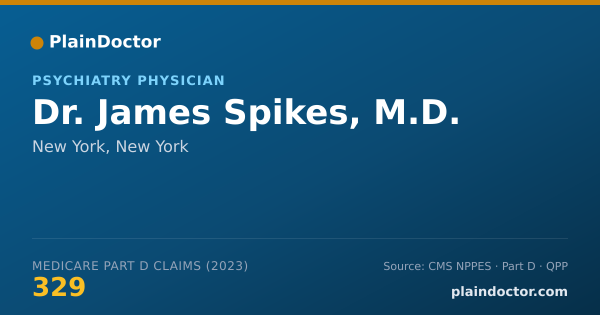 Shareable card for James Spikes, M.D. - Psychiatry Physician, New York, NY