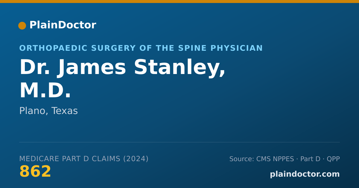 Shareable card for James Stanley, M.D. - Orthopaedic Surgery of the Spine Physician, Plano, TX
