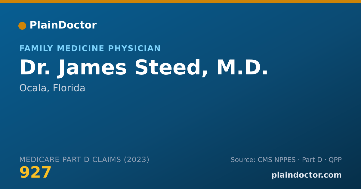 Shareable card for James Steed, M.D. - Family Medicine Physician, Ocala, FL