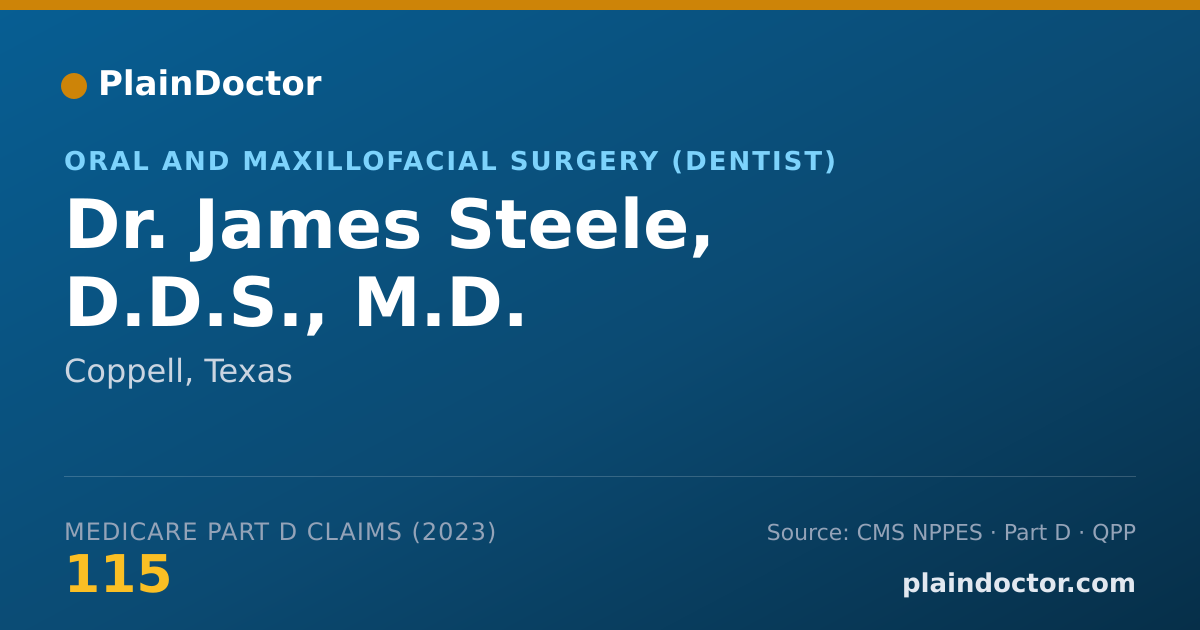 Shareable card for James Steele, D.D.S., M.D. - Oral and Maxillofacial Surgery (Dentist), Coppell, TX