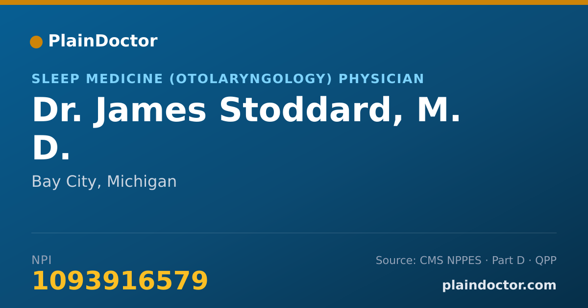 Shareable card for James Stoddard, M. D. - Sleep Medicine (Otolaryngology) Physician, Bay City, MI