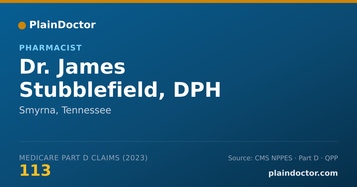 Shareable card for James Stubblefield, DPH - Pharmacist, Smyrna, TN