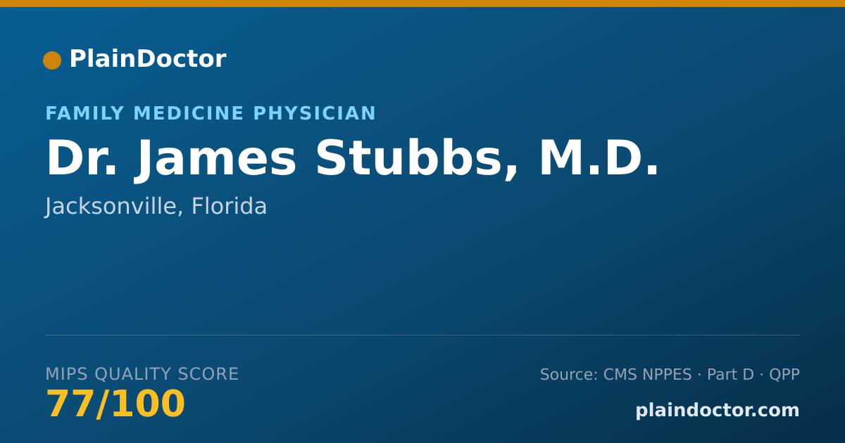 Shareable card for James Stubbs, M.D. - Family Medicine Physician, Jacksonville, FL