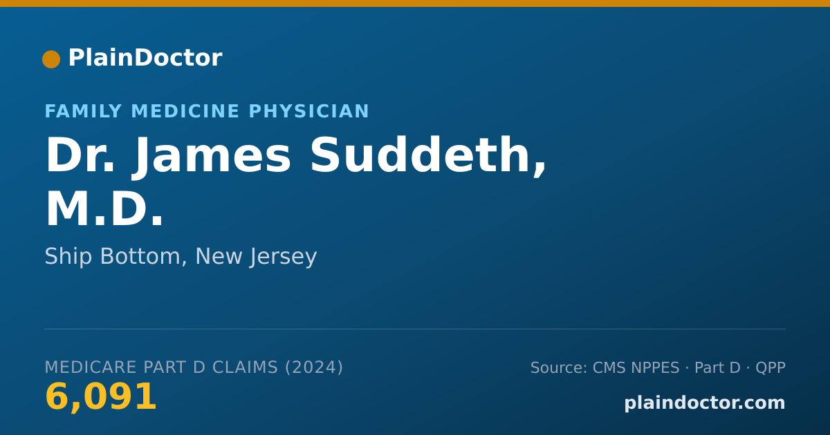 Shareable card for James Suddeth, M.D. - Family Medicine Physician, Ship Bottom, NJ