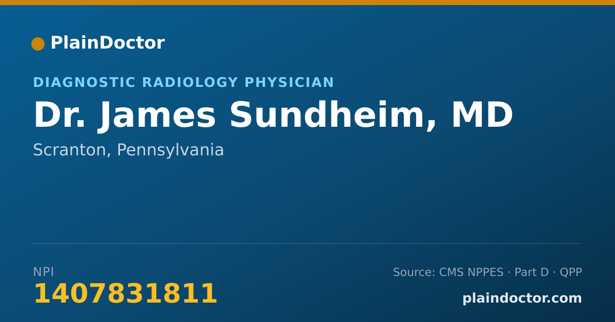 Shareable card for James Sundheim, MD - Diagnostic Radiology Physician, Scranton, PA