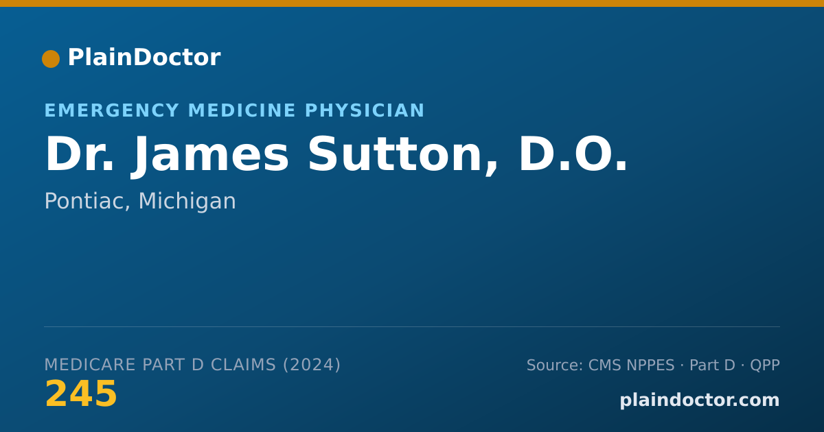 Shareable card for James Sutton, D.O. - Emergency Medicine Physician, Pontiac, MI