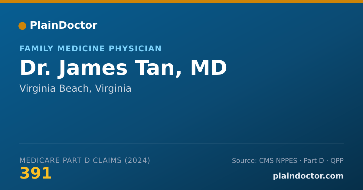 Shareable card for James Tan, MD - Family Medicine Physician, Virginia Beach, VA