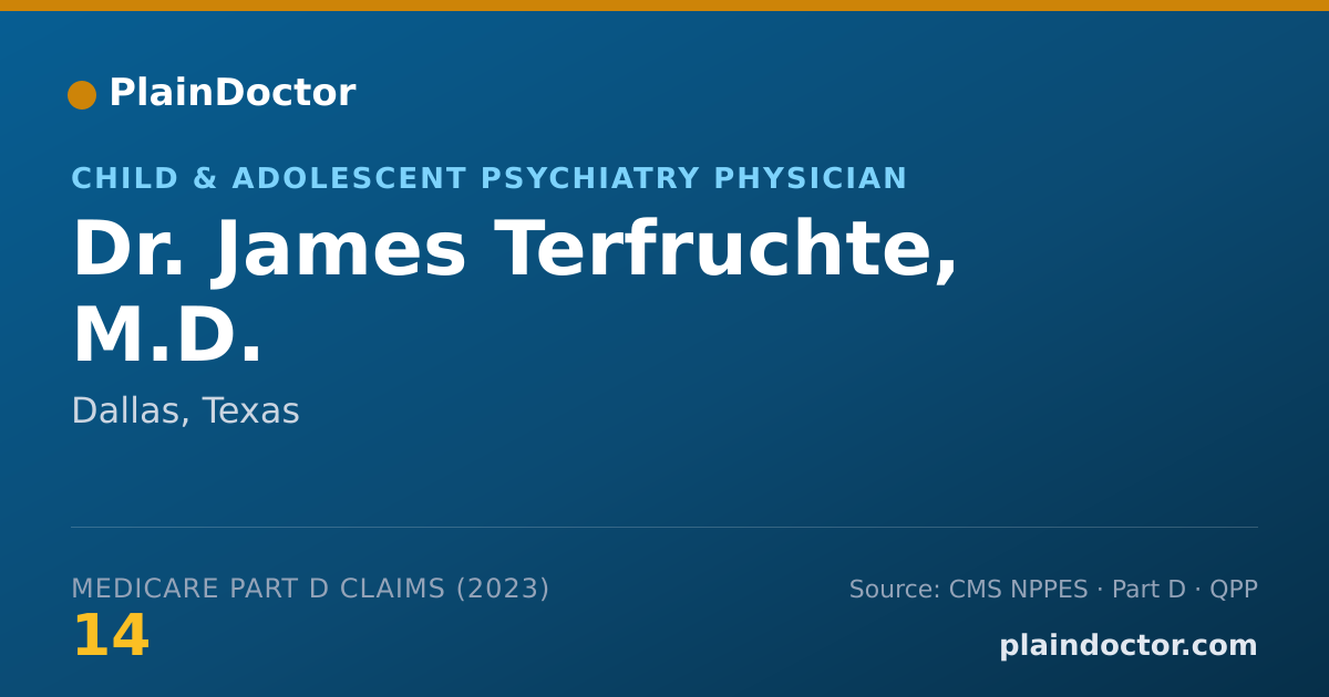 Shareable card for James Terfruchte, M.D. - Child & Adolescent Psychiatry Physician, Dallas, TX