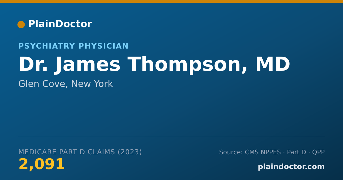Shareable card for James Thompson, MD - Psychiatry Physician, Glen Cove, NY