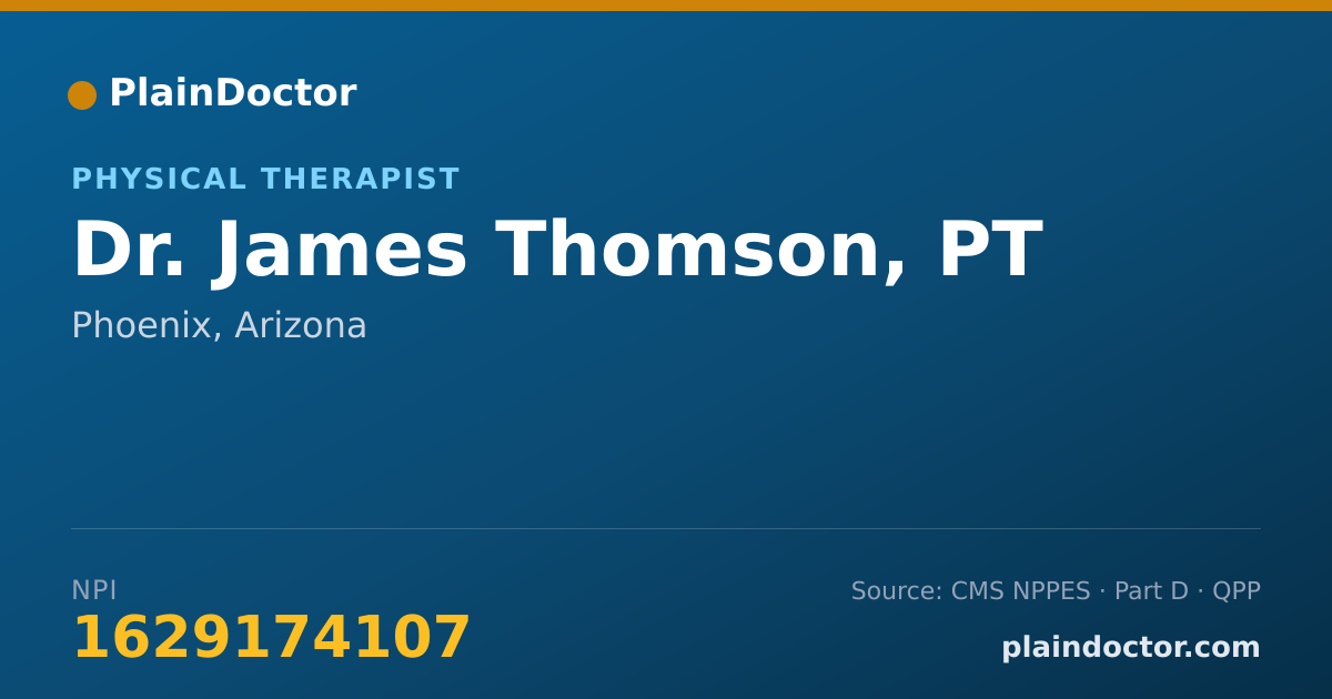 Shareable card for James Thomson, PT - Physical Therapist, Phoenix, AZ