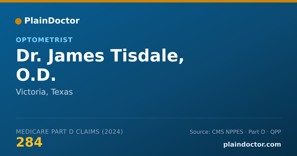 Shareable card for James Tisdale, O.D. - Optometrist, Victoria, TX
