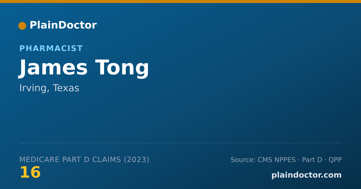 Shareable card for James Tong - Pharmacist, Irving, TX