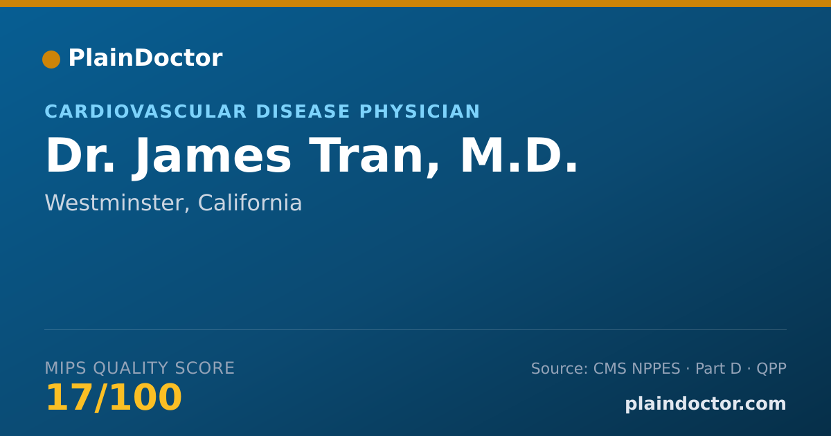 Shareable card for James Tran, M.D. - Cardiovascular Disease Physician, Westminster, CA