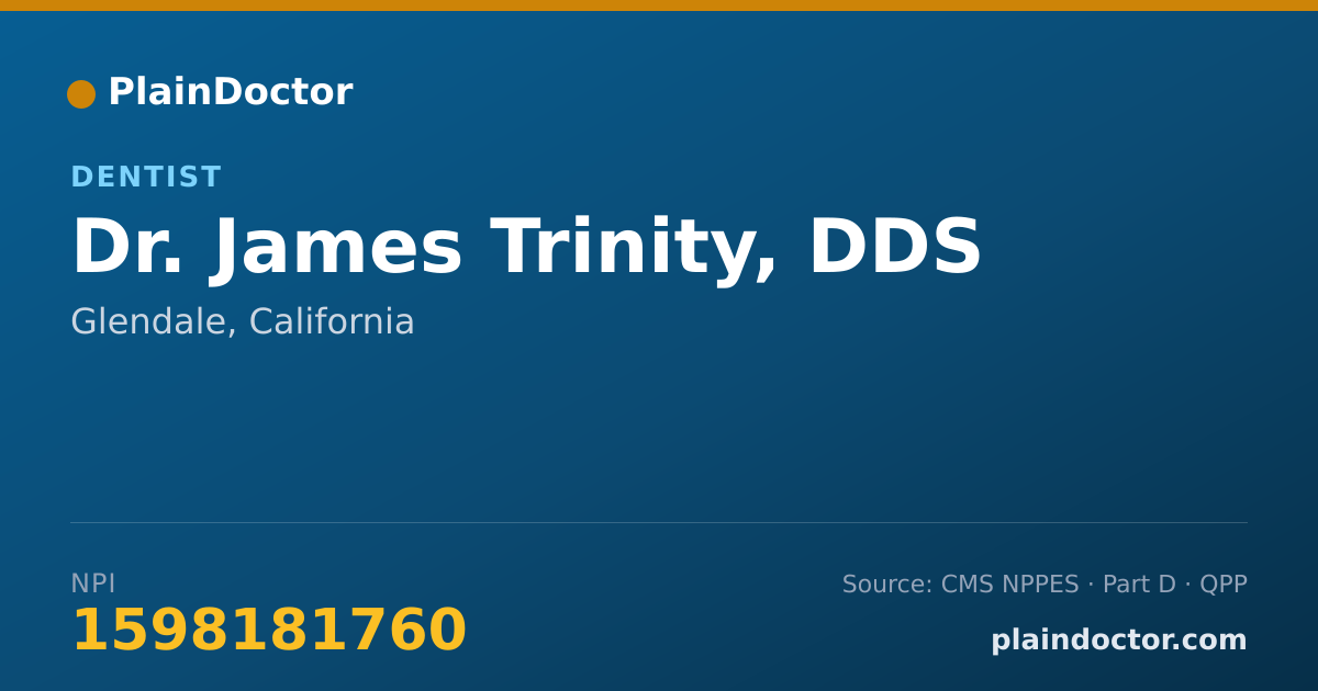 Shareable card for James Trinity, DDS - Dentist, Glendale, CA