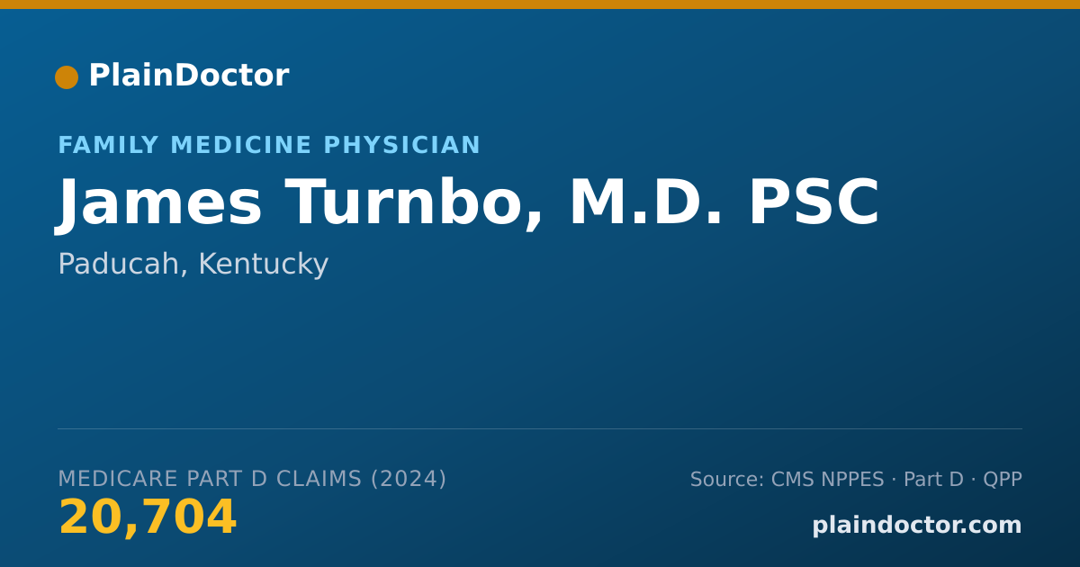 Shareable card for James Turnbo, M.D.  PSC - Family Medicine Physician, Paducah, KY