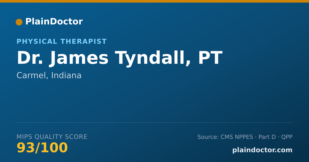 Shareable card for James Tyndall, PT - Physical Therapist, Carmel, IN