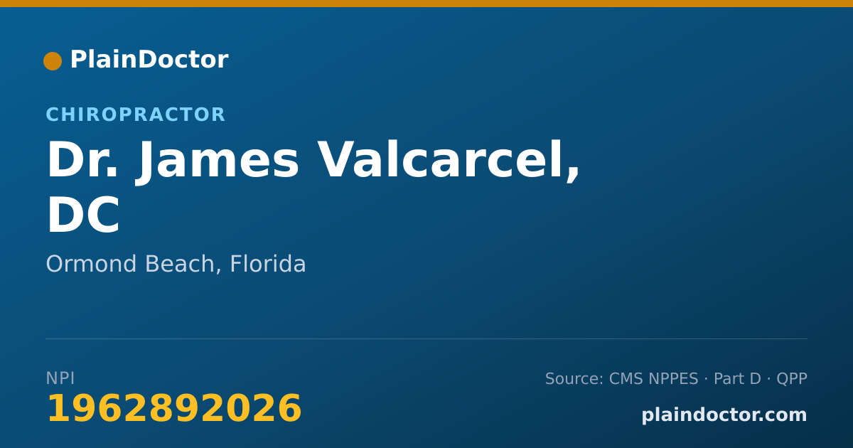 Shareable card for James Valcarcel, DC - Chiropractor, Ormond Beach, FL