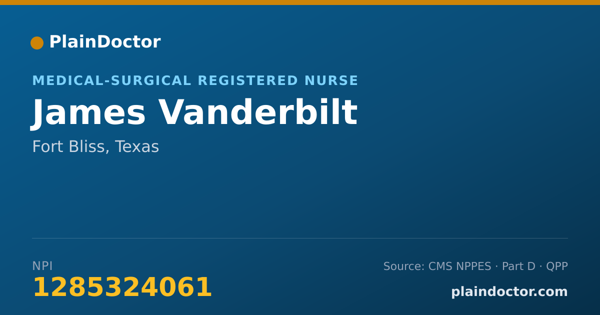 Shareable card for James Vanderbilt - Medical-Surgical Registered Nurse, Fort Bliss, TX