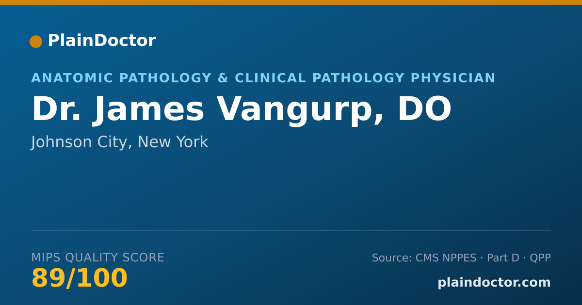 Shareable card for James Vangurp, DO - Anatomic Pathology & Clinical Pathology Physician, Johnson City, NY