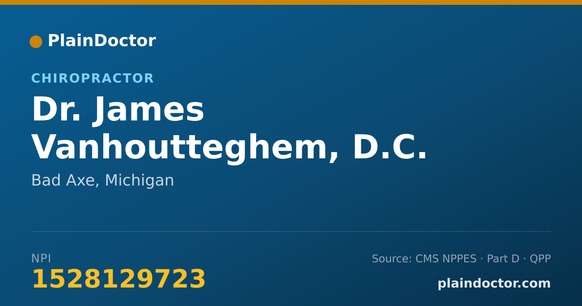 Shareable card for James Vanhoutteghem, D.C. - Chiropractor, Bad Axe, MI