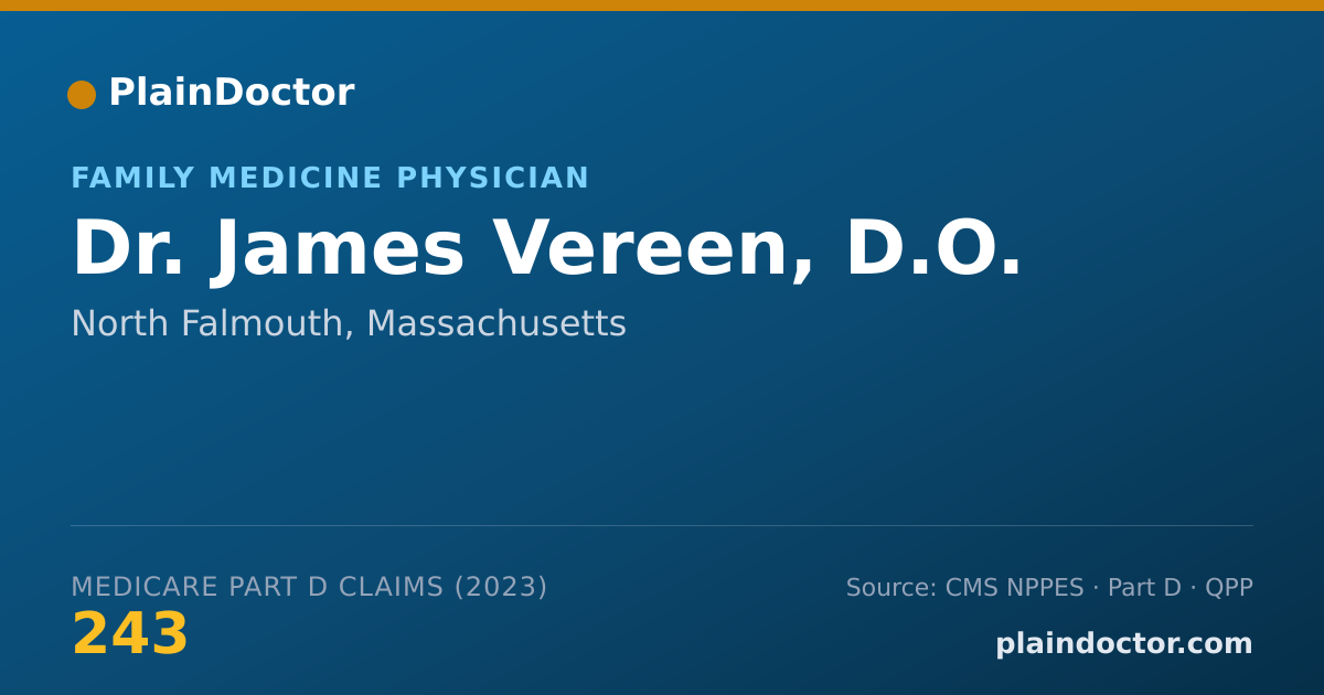 Shareable card for James Vereen, D.O. - Family Medicine Physician, North Falmouth, MA