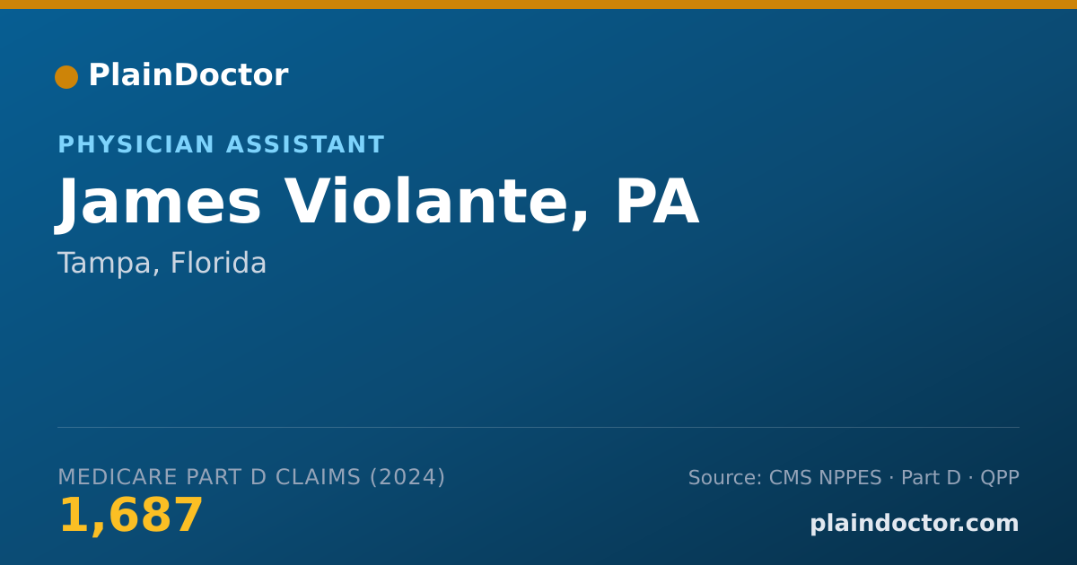 Shareable card for James Violante, PA - Physician Assistant, Tampa, FL