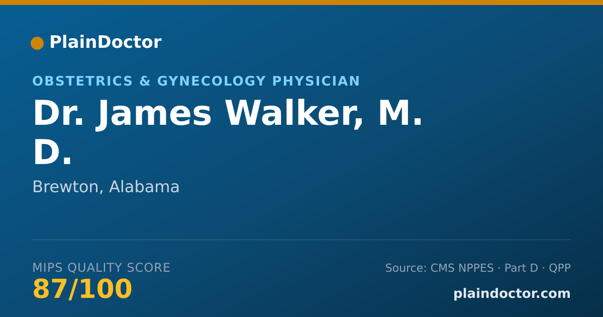 Shareable card for James Walker, M. D. - Obstetrics & Gynecology Physician, Brewton, AL
