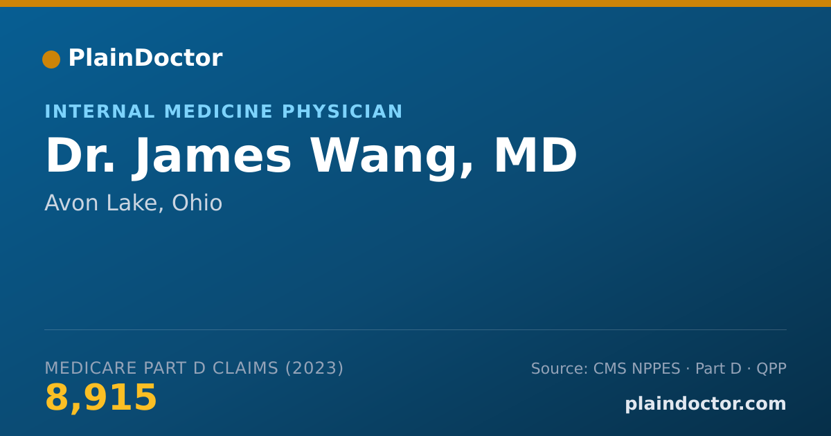 Shareable card for James Wang, MD - Internal Medicine Physician, Avon Lake, OH