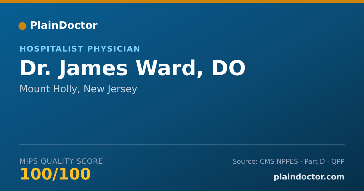 Shareable card for James Ward, DO - Hospitalist Physician, Mount Holly, NJ