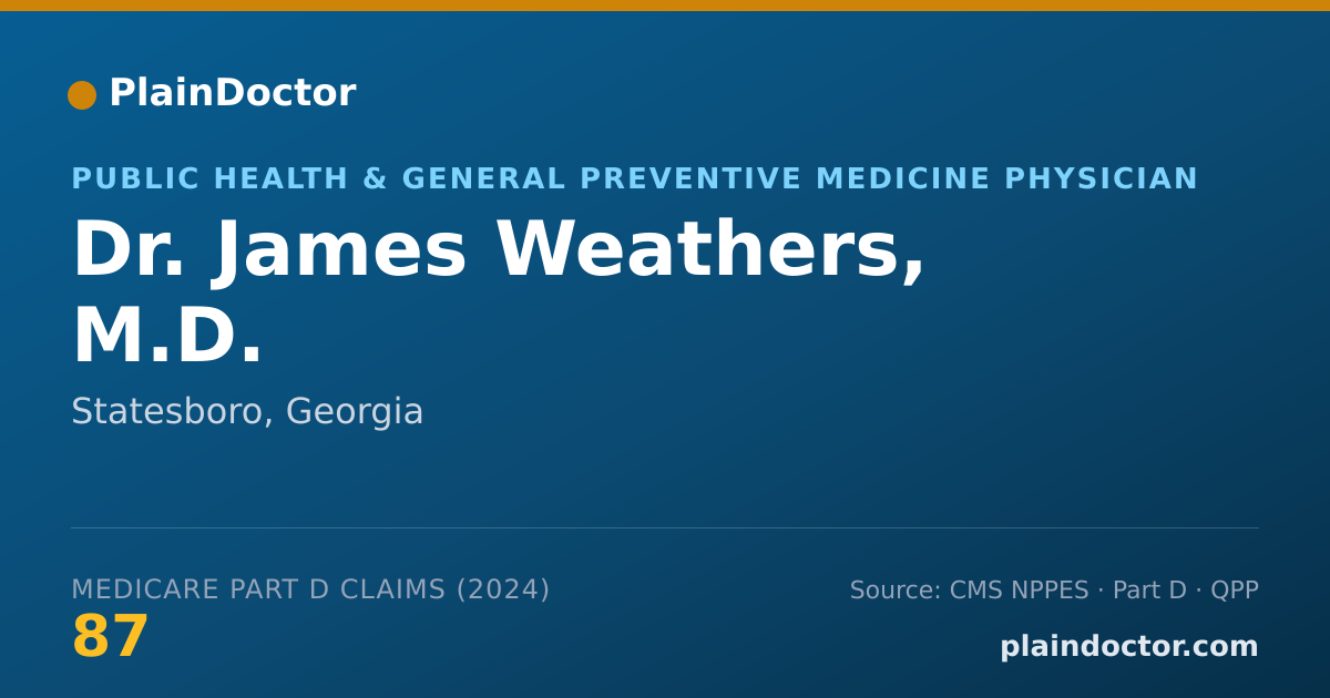 Shareable card for James Weathers, M.D. - Emergency Medicine Physician, Statesboro, GA