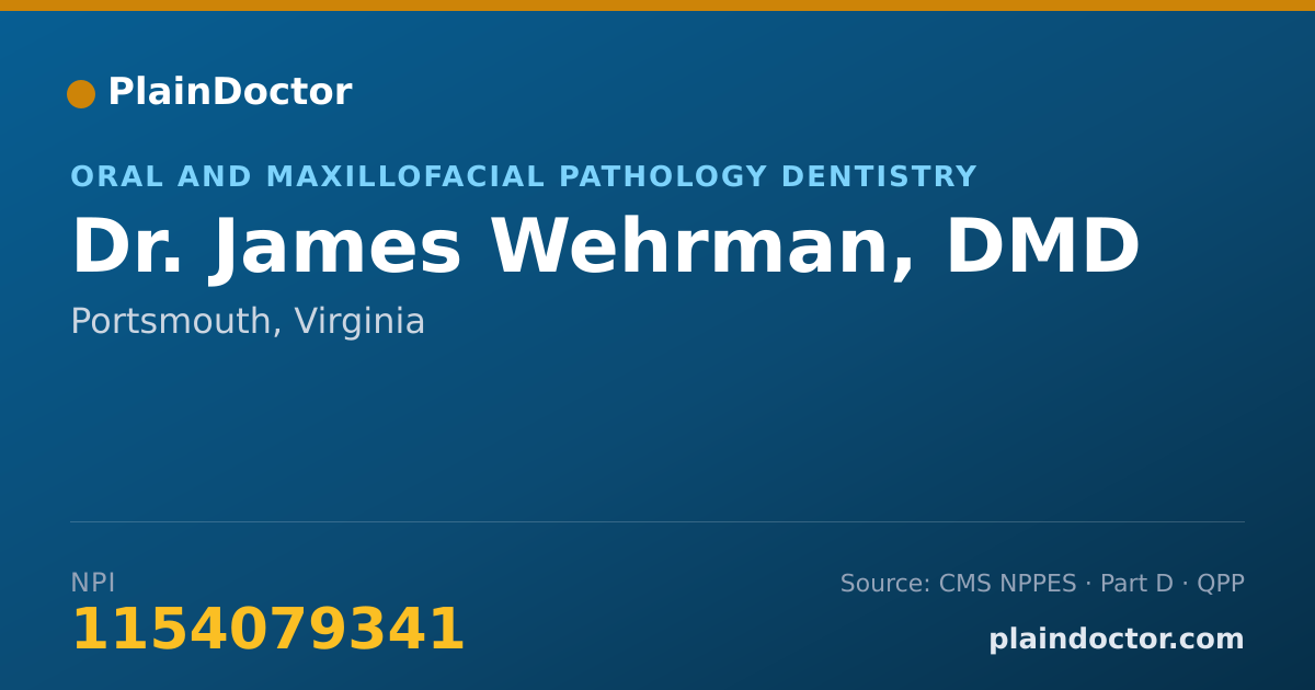 Shareable card for James Wehrman, DMD - Dentist, Portsmouth, VA
