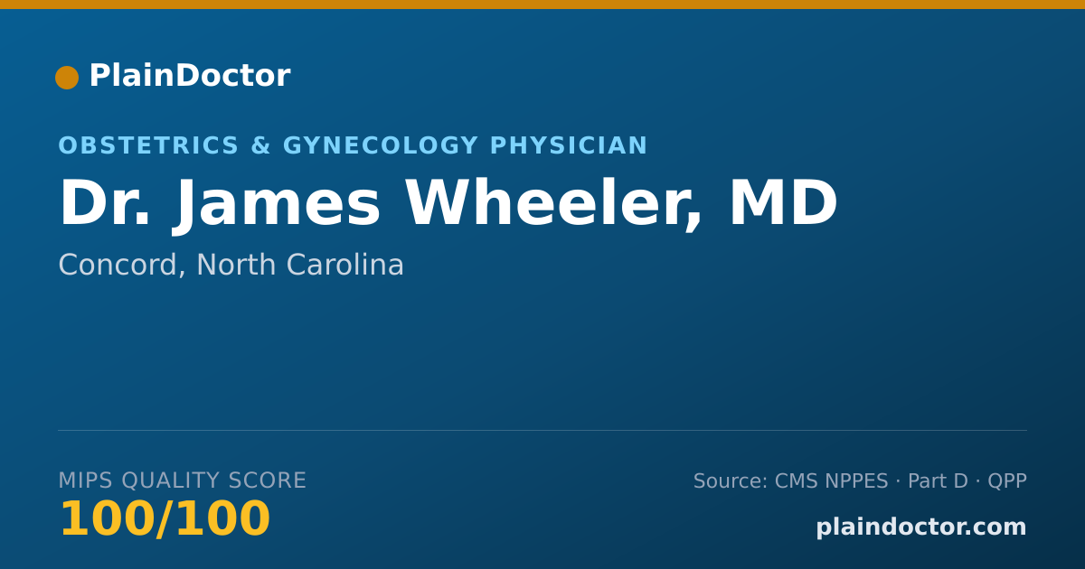Shareable card for James Wheeler, MD - Obstetrics & Gynecology Physician, Concord, NC