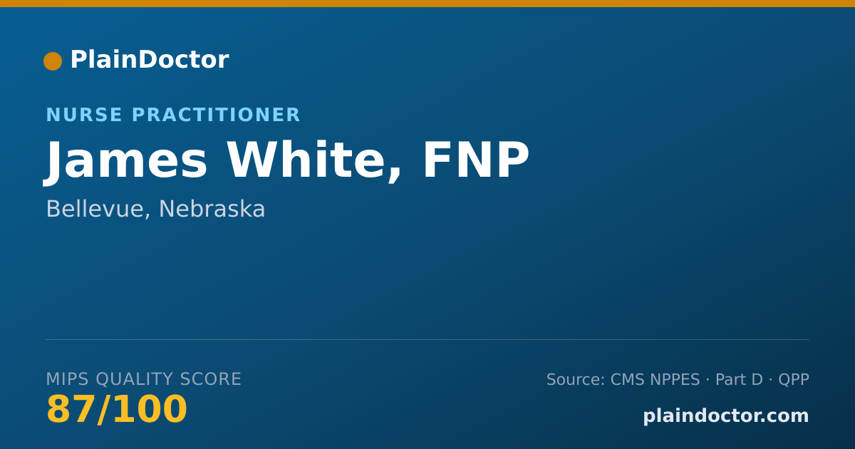 Shareable card for James White, FNP - Nurse Practitioner, Bellevue, NE