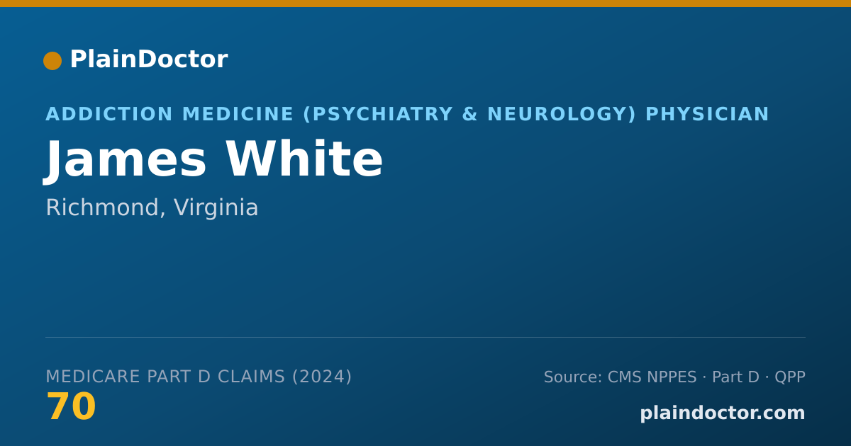 Shareable card for James White - Addiction Medicine (Psychiatry & Neurology) Physician, Richmond, VA