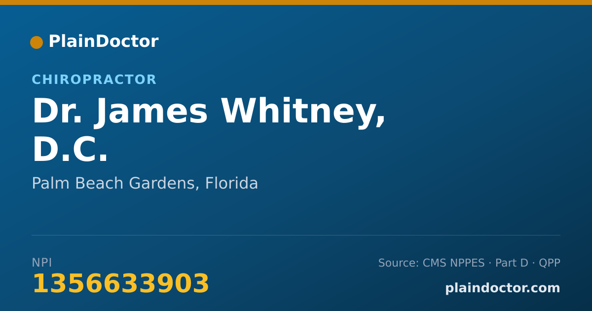 Shareable card for James Whitney, D.C. - Chiropractor, Palm Beach Gardens, FL