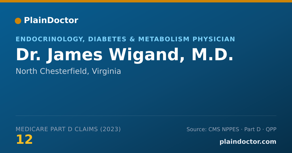 Shareable card for James Wigand, M.D. - Endocrinology, Diabetes & Metabolism Physician, North Chesterfield, VA