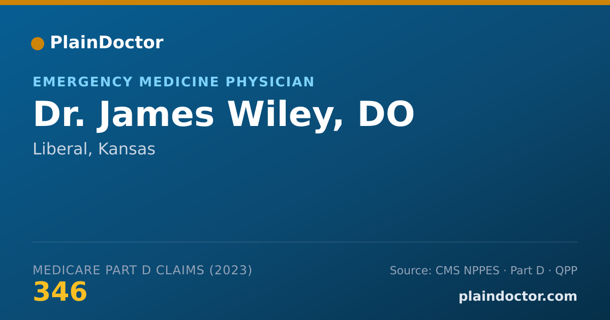 Shareable card for James Wiley, DO - Emergency Medicine Physician, Liberal, KS