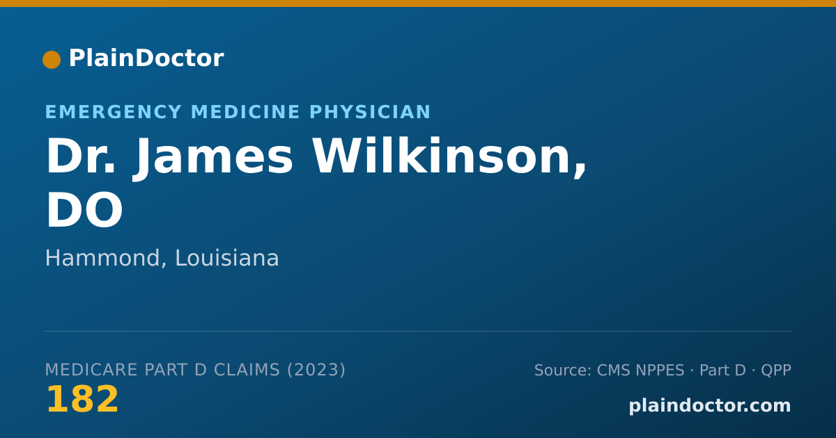 Shareable card for James Wilkinson, DO - Emergency Medicine Physician, Hammond, LA