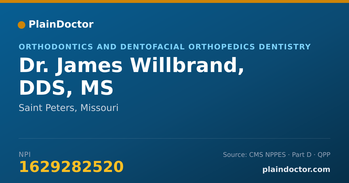 Shareable card for James Willbrand, DDS, MS - Orthodontics and Dentofacial Orthopedics Dentistry, Saint Peters, MO
