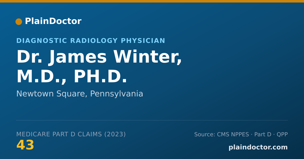 Shareable card for James Winter, M.D., PH.D. - Diagnostic Radiology Physician, Newtown Square, PA