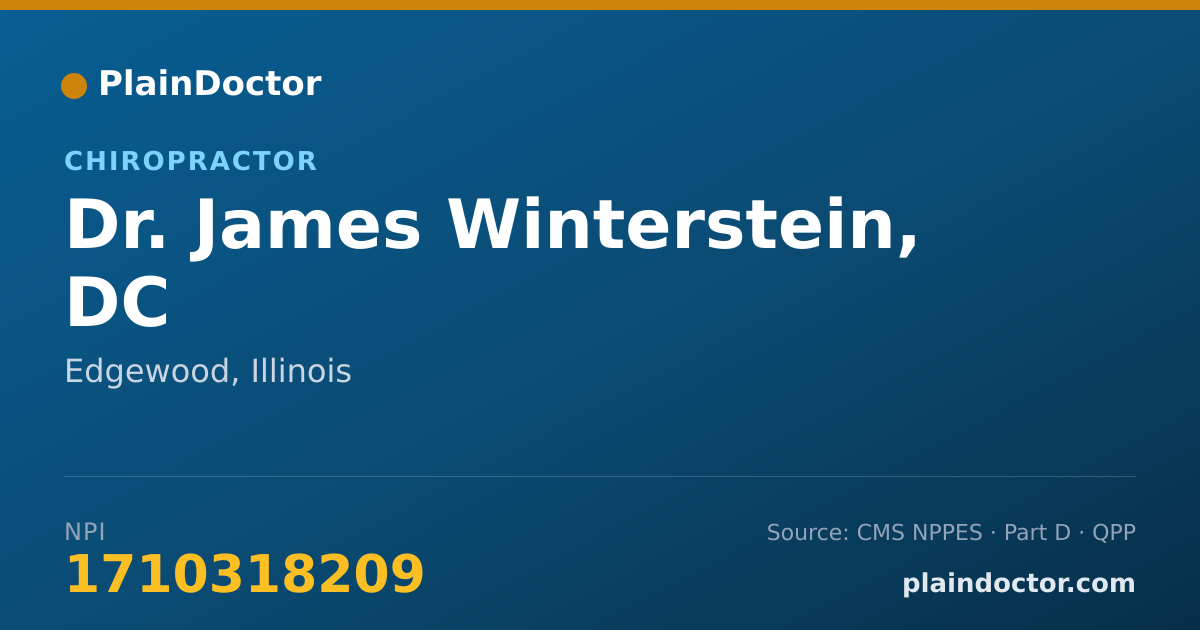 Shareable card for James Winterstein, DC - Chiropractor, Edgewood, IL