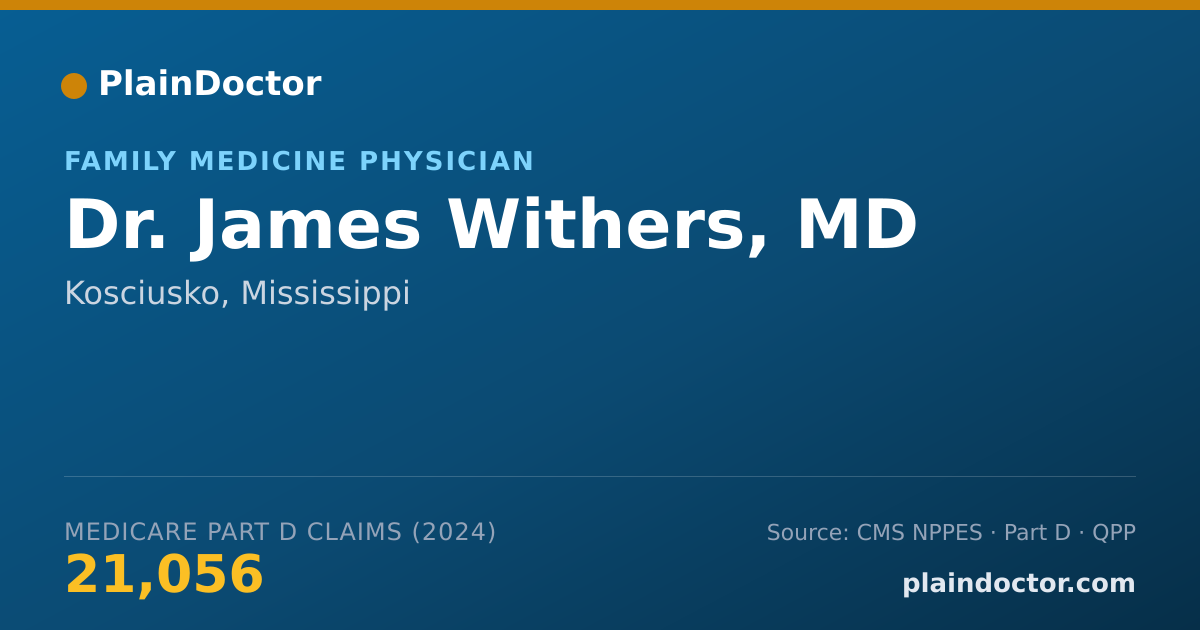 Shareable card for James Withers, MD - Family Medicine Physician, Kosciusko, MS
