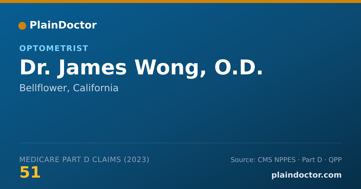 Shareable card for James Wong, O.D. - Optometrist, Bellflower, CA